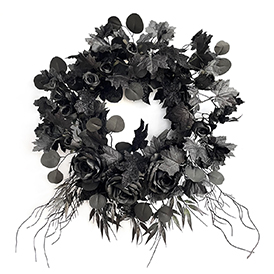Rose and maple leaf wreath
